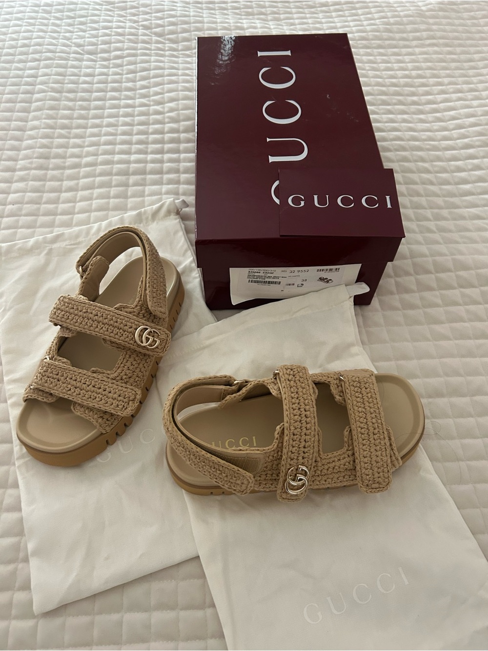 Gucci Women’s crochet sandals NEW with box